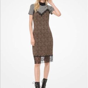 Michael Kors Leopard Print Slip Dress, XS